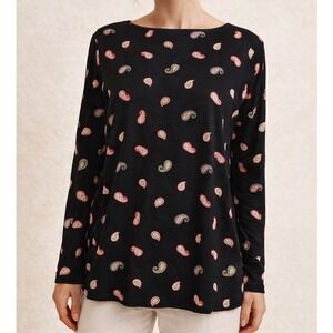 Y2 J. Jill Paisley Print Shirt Top Blouse Women's Medium Tunic Soft